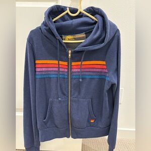 Excellent condition, Aviator Nation 5-Stripe Zip Up Hoodie, Size XS